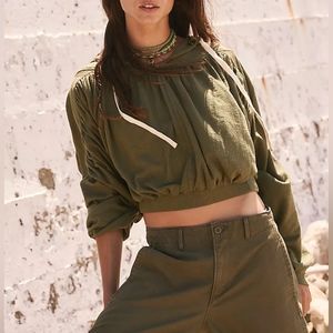 FREE PEOPLE Rae Pullover Cropped Hoodie NWT